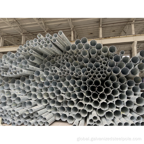 Octagonal Steel Pole Dominican 9M 10.5M 12M 14M Galvanized Steel Pole Factory